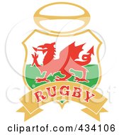 Royalty Free RF Clipart Illustration Of A Wales Rugby Icon 1
