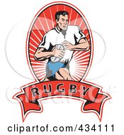 Royalty Free RF Clipart Illustration Of A Rugby Player Icon 7