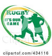 Royalty Free RF Clipart Illustration Of A Rugby Player Icon 3