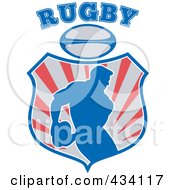 Royalty Free RF Clipart Illustration Of A Rugby Player Icon 2