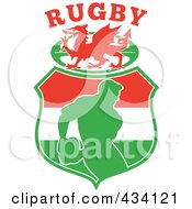 Royalty Free RF Clipart Illustration Of A Wales Rugby Icon 3
