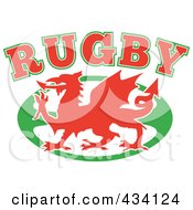 Royalty Free RF Clipart Illustration Of A Wales Rugby Icon 2