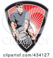 Royalty Free RF Clipart Illustration Of A Rugby Player Icon 6