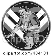 Royalty Free RF Clipart Illustration Of A Rugby Player Icon 8