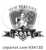 Royalty Free RF Clipart Illustration Of A New Zealand Rugby Icon 1