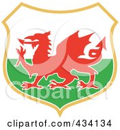 Royalty Free RF Clipart Illustration Of A Wales Rugby Icon 4