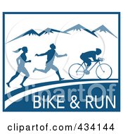 Poster, Art Print Of Bike And Run Marathon Sign