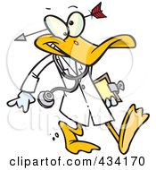 Royalty Free RF Clipart Illustration Of A Crazy Quack Pshchiatrist Duck by toonaday