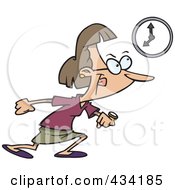 Royalty Free RF Clipart Illustration Of A Cartoon Businesswoman Leaving Work At The End Of The Day