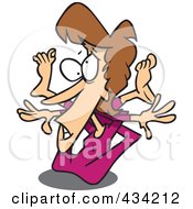 Royalty Free RF Clipart Illustration Of A Flexible Cartoon Woman Doing Yoga