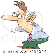 Royalty Free RF Clipart Illustration Of A Cartoon Businessman Sticking His Tongue Out And Quitting