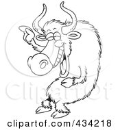Poster, Art Print Of Line Art Of A Laughing Yak