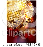 Poster, Art Print Of Golden Disco Ball Over Sparkles