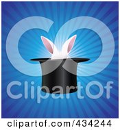 Poster, Art Print Of White Rabbit Ears In A Magic Hat