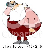 Royalty Free RF Clipart Illustration Of Santa Operating A Video Camera