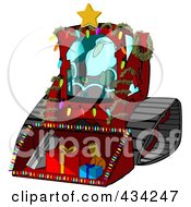 Santa Operating A Bobcat Machine With Gifts In The Bucket