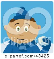Clipart Illustration Of A Latin American Boy Throwing Snowballs