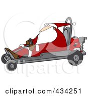 Royalty Free RF Clipart Illustration Of Santa Operating A Go Kart