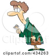 Royalty Free RF Clipart Illustration Of A Cartoon Woman Wagging Her Finger by toonaday