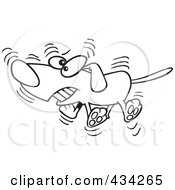 Poster, Art Print Of Line Art Design Of A Hyper Dog Wagging His Tail