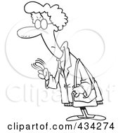 Royalty Free RF Clipart Illustration Of A Line Art Design Of A Woman Wagging Her Finger