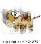 Royalty Free RF Clipart Illustration Of A Hyper Dog Wagging His Tail