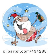 Royalty Free RF Clipart Illustration Of A Drunk Black Santa 2