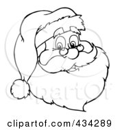 Royalty Free RF Clipart Illustration Of An Outline Of Santas Face