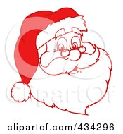 Poster, Art Print Of Red Santa Face