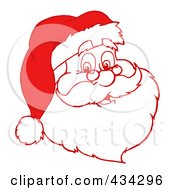 Royalty Free RF Clipart Illustration Of A Red Santa Face