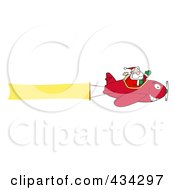 Poster, Art Print Of Santa Flying A Plane Banner - 2
