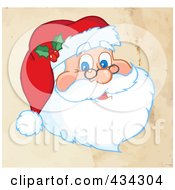 Royalty Free RF Clipart Illustration Of A Santa Face Over Grunge