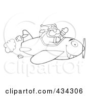 Poster, Art Print Of Santa Flying A Plane - 1