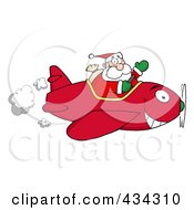 Poster, Art Print Of Santa Flying A Plane - 2