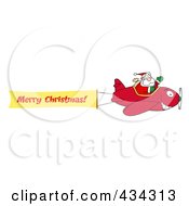 Poster, Art Print Of Santa Flying A Plane Banner - 3
