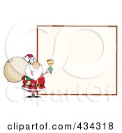 Royalty Free RF Clipart Illustration Of Santa With A Blank Sign 3