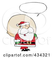 Royalty Free RF Clipart Illustration Of Santa With A Word Balloon 1