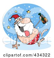Royalty Free RF Clipart Illustration Of A Drunk Santa 3