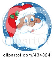 Poster, Art Print Of Black Santa Face With Snow