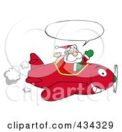 Poster, Art Print Of Santa Flying A Plane - 3