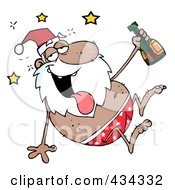 Poster, Art Print Of Drunk Black Santa - 1