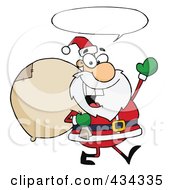 Royalty Free RF Clipart Illustration Of Santa With A Word Balloon 2