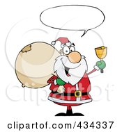 Royalty Free RF Clipart Illustration Of Santa With A Word Balloon 3