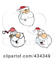 Royalty Free RF Clipart Illustration Of A Digital Collage Of Three Santas