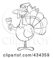 Royalty Free RF Clipart Illustration Of A Christmas Turkey Ringing A Bell 1
