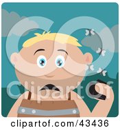 Clipart Illustration Of A Caucasian Boy Holding A Wallet And Being Surrounded By A Swarm Of Moths by Dennis Holmes Designs