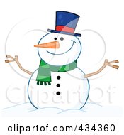 Royalty Free RF Clipart Illustration Of A Happy Snowman 2