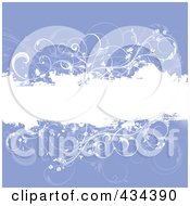 Royalty Free RF Clipart Illustration Of A Purple Floral Grunge Background With A White Text Bar