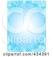 Poster, Art Print Of Blue Snowflake Background With A Glowing Center