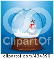 Digital Collage Of A Snowman In A Winter Snowglobe
